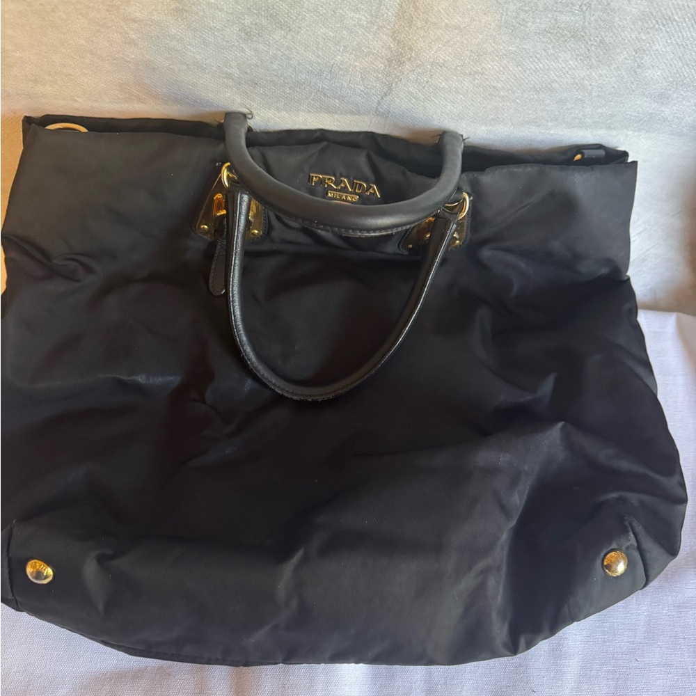 Prada Black and Gold tessuto Handbag. - Picture 3 of 7